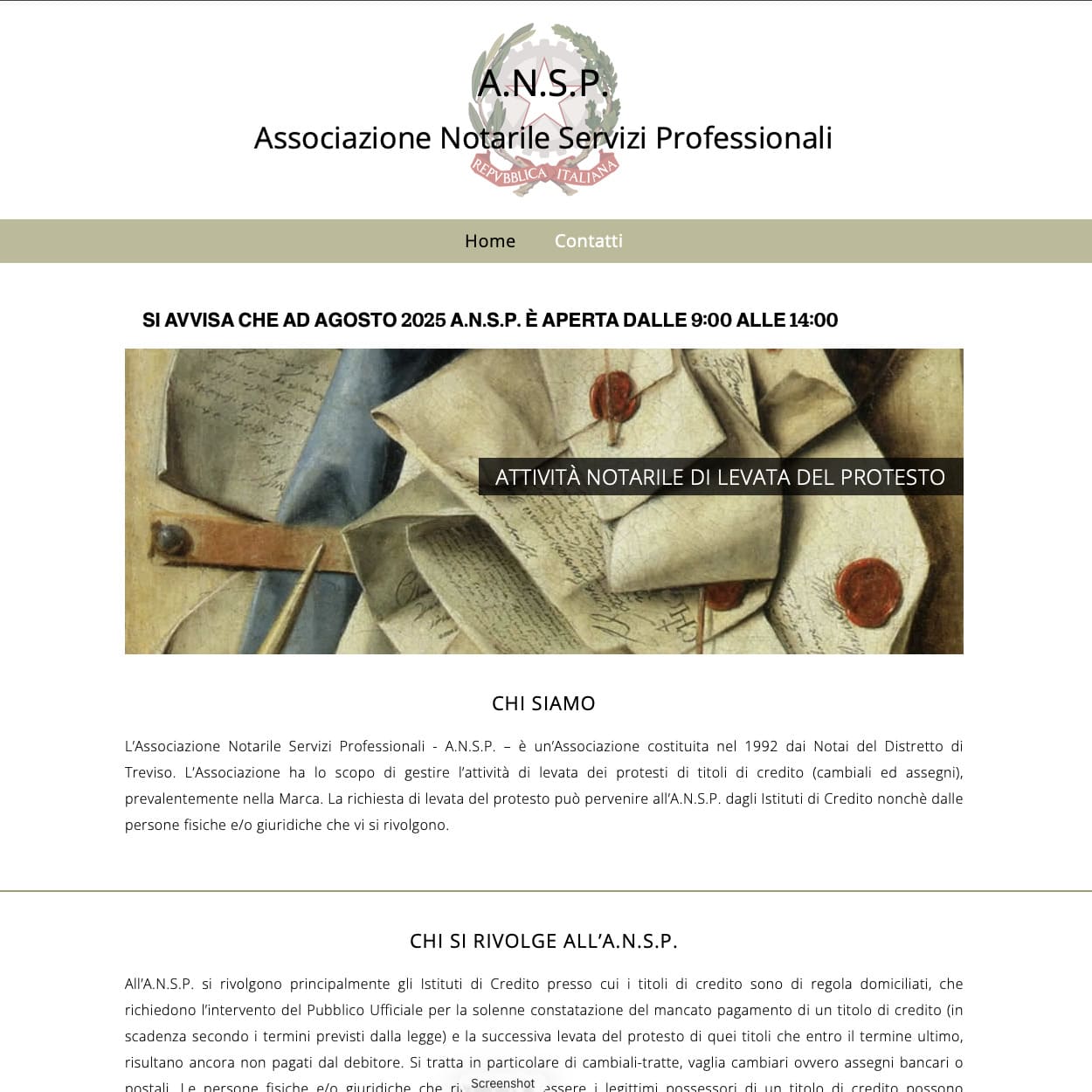 Sito ANSP Treviso – Associazione notarile